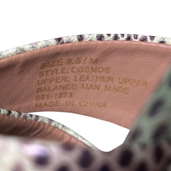 Aerosoles Cosmos Sandals Size 8.5 Gleam Snake Print Leather Platform Block Heel - Picture 11 of 12